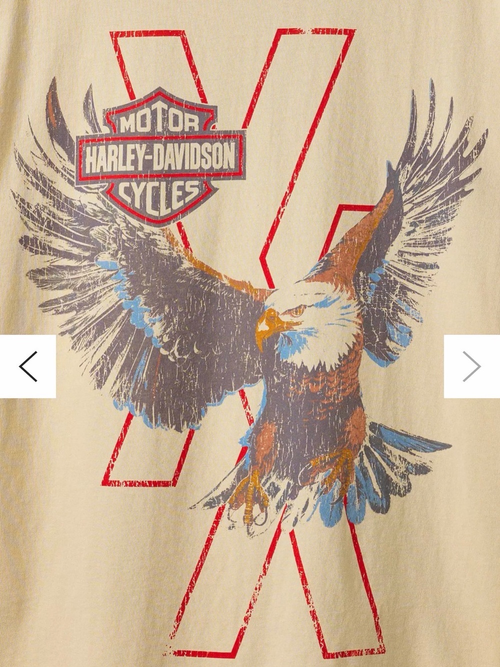 Lost Men's Short Sleeve Tee with Eagle Graphic Harley Davidson